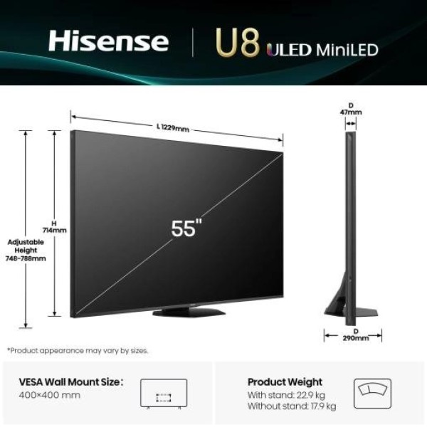 Телевізор Hisense 55U8Q 55 Телевізор Hisense 55U8Q 55