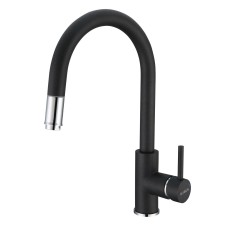 Кухонний змішувач Alveus Delos 1129022 чорний з нержавіючої сталі 