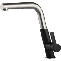 Кухонний змішувач Deante Silia BQS B730 сталь/чорна латунь