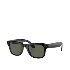 Meta Ray-Ban Wayfarer - Smart Glasses (Shiny Black/Green)