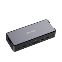 Verbatim USB-C Pro 2xHDMI DP RJ45 4xUSB 3xUSB-C SD microSD SSD audio