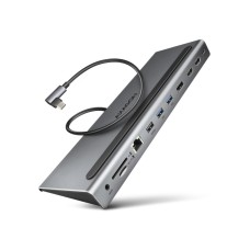 Axagon Multiport hub USB 5Gbps, 3x USB-A, 2x HDMI + DP + GLAN,