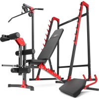 Комплект Marbo Sport MH26 | Регульована лава + багаторівневі стійки + жим ногами + блок + лава Скотта