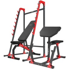 Комплект Marbo Sport MH10: двостороння тренувальна лава + багаторівневі стійки + лава Скотта