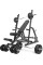 Комплект Marbo Sport MS3_2.0_113KG_G | Двостороння лава + стійки зі страховкою + комплект грифів і гумових навантажень 113 кг