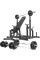 Комплект Marbo Sport MS11_2.0_113KG | Двостороння регульована тренувальна лава + регульовані стійки + комплект грифів і навантажень 113 кг