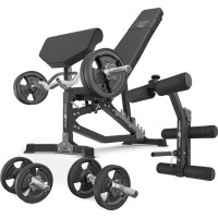 Комплект Marbo Sport MS39_2.0_42KG_G | Двостороння регульована лава + лава Скотта + жим + комплект грифів і гумових навантажень 42 кг