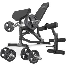 Комплект Marbo Sport MS39_2.0_42KG_G | Двостороння регульована лава + лава Скотта + жим + комплект грифів і гумових навантажень 42 кг