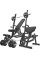 Комплект Marbo Sport MS6_2.0_83KG_G | Двостороння лава + стійки для штанги + лава Скотта з регульованою опорою + комплект грифів і гумових навантажень 83 кг