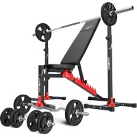 Комплект Marbo Sport MH19_111KG_KIER_G | Регульована лава + регульовані стійки + комплект грифів і гумових навантажень