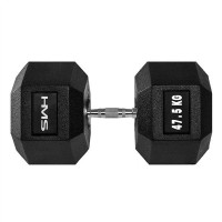 Гантель HMS Hex Pro з гумовим покриттям 1 х 47,5 кг