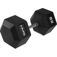 Гантель HMS Hex Pro з гумовим покриттям 1 x 55 кг