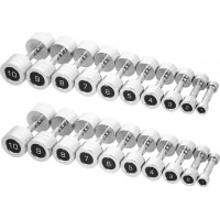 Хромовані гантелі HMS CHD, 20 шт. Різні типи навантажень у комплекті