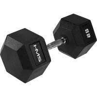 Гантель HMS Hex Pro з гумовим покриттям 1 x 40 кг