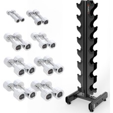 Гантелі HMS CHD 16 х різної ваги в комплекті (72 кг) + стійка STR36