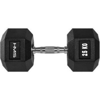 Гантель HMS Hex Pro з гумовим покриттям 1 x 25 кг