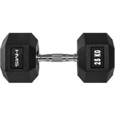 Гантель HMS Hex Pro з гумовим покриттям 1 x 25 кг