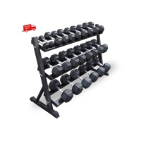 Набір шестигранних гантелей 2,5 кг - 25 кг з підставкою AC-170E