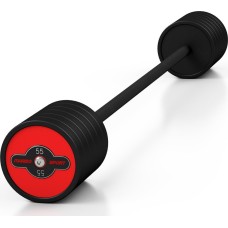 Штанга пряма з гумовим покриттям 55 кг червоного глянцю - Marbo Sport
