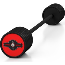 Штанга пряма з гумовим покриттям 50 кг червоного глянцю - Marbo Sport