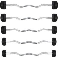 Набір штанг HMS / Фіксована штанга з гумовим покриттям GSL HMS 150 кг