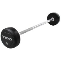 Пряма штанга з гумовим покриттям TKO 45 кг (K805R-45)