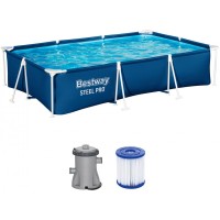 Басейн BESTWAY Steel Pro 300 x 201 x 66 см з картриджним фільтром 56411