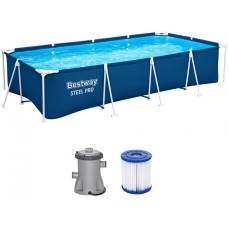 Басейн BESTWAY Steel Pro 400 x 211 x 81 см з картриджним фільтром 56424