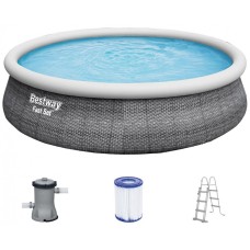 Басейн BESTWAY Fast Set Rattan 457 x 107 см з картриджним фільтром 57372