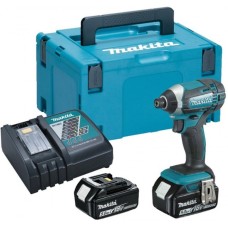 Акумуляторний ударний гайковерт Makita DTD152RTJ, літій-іонний, 1/4 дюйма (2x5.0Ah/18V), Makpac