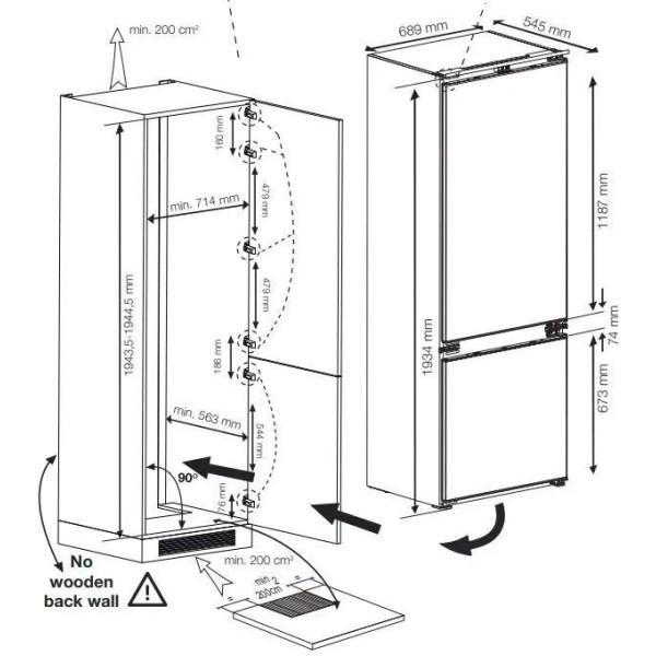 Холодильник Beko b300 BCNE400E40SN Full No Frost 194 см 