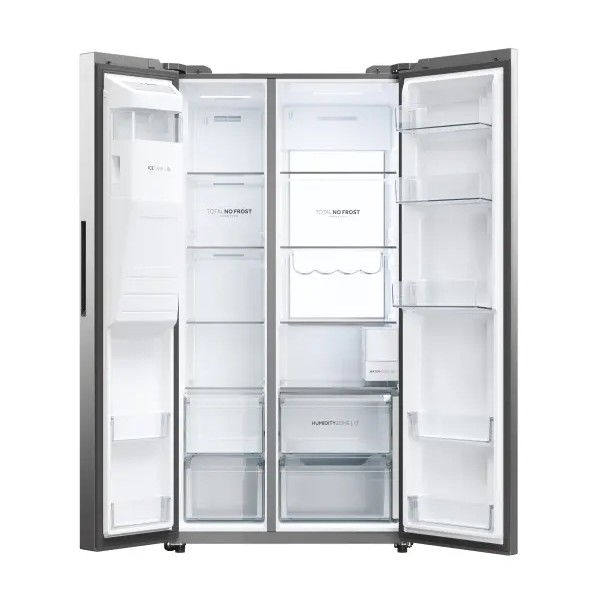 Холодильник Haier Series 7 SBS HSW79F18CIMM Full No Frost 177,5 см Диспенсер для води Пульт дистанційного керування Platinum Inox
