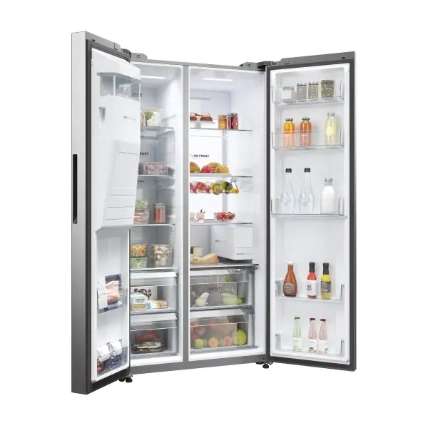 Холодильник Haier Series 7 SBS HSW79F18CIMM Full No Frost 177,5 см Диспенсер для води Пульт дистанційного керування Platinum Inox