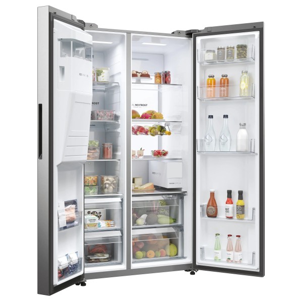 Холодильник Haier Series 7 SBS HSW79F18CIMM Full No Frost 177,5 см Диспенсер для води Пульт дистанційного керування Platinum Inox