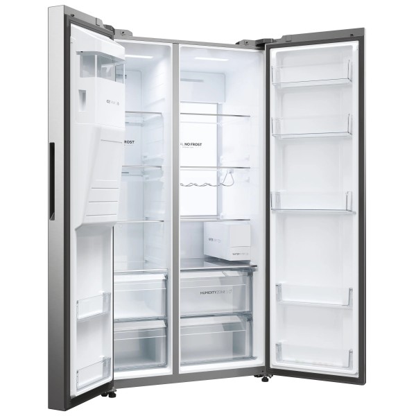Холодильник Haier Series 7 SBS HSW79F18CIMM Full No Frost 177,5 см Диспенсер для води Пульт дистанційного керування Platinum Inox