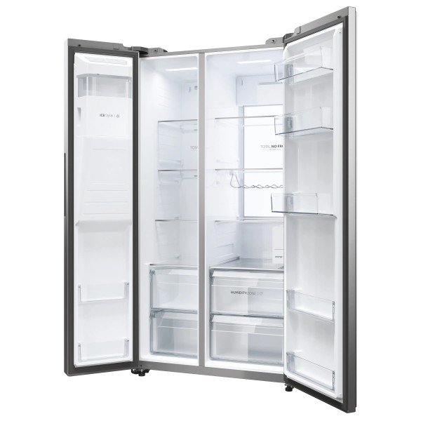 Холодильник Haier Series 7 SBS HSW79F18CIMM Full No Frost 177,5 см Диспенсер для води Пульт дистанційного керування Platinum Inox