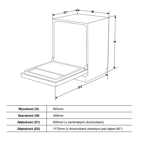 Посудомийна машина Toshiba DW-10F2EE(W) 45 см з автоматичним відкриванням дверцят Посудомийна машина Toshiba DW-10F2EE(W) 45 см з автоматичним відкриванням дверцят
