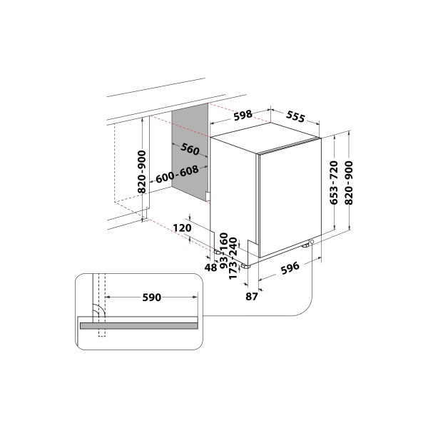 Посудомийна машина Whirlpool WIO3O540PELG 60см Автоматичне відкриття дверей Ящик для столових приборів Посудомийна машина Whirlpool WIO3O540PELG 60см Автоматичне відкриття дверей Ящик для столових приборів