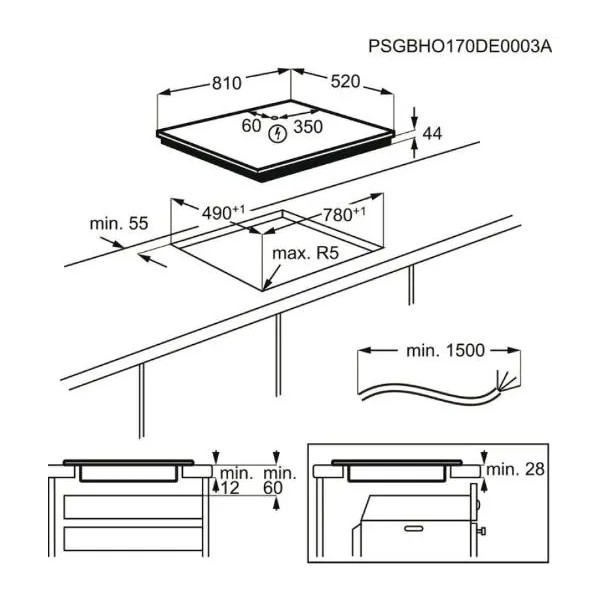 Electrolux eiv8457 індукційна плита 81см