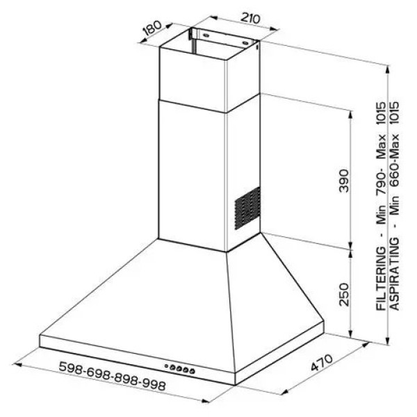 Витяжка Faber Strip Smart PB X A60/3 Inox Витяжка Faber Strip Smart PB X A60/3 Inox