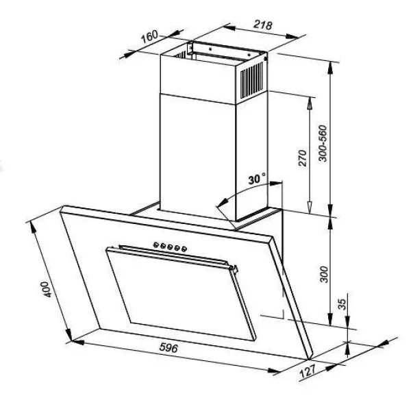 Витяжка MPM 60-OV-09N black Витяжка MPM 60-OV-09N black