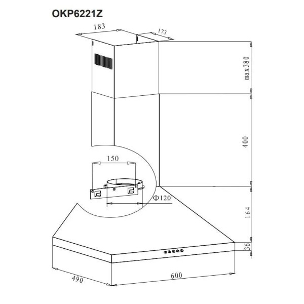 Витяжка Amica OKP6221Z silver Витяжка Amica OKP6221Z silver