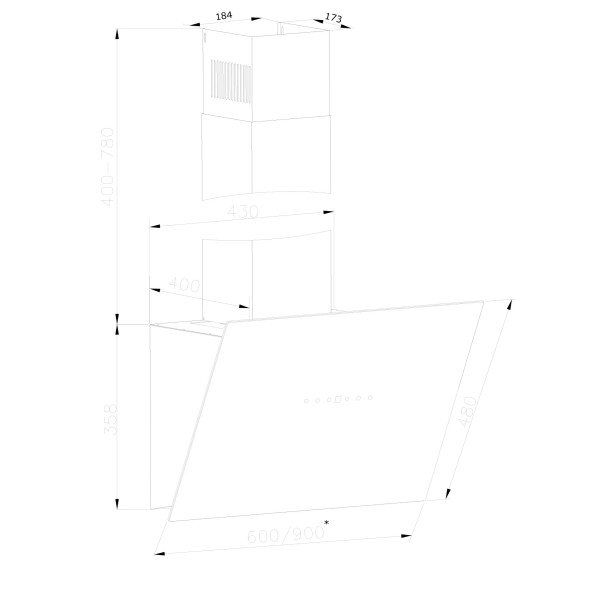 Витяжка Amica OKP9552SB чорна Витяжка Amica OKP9552SB чорна