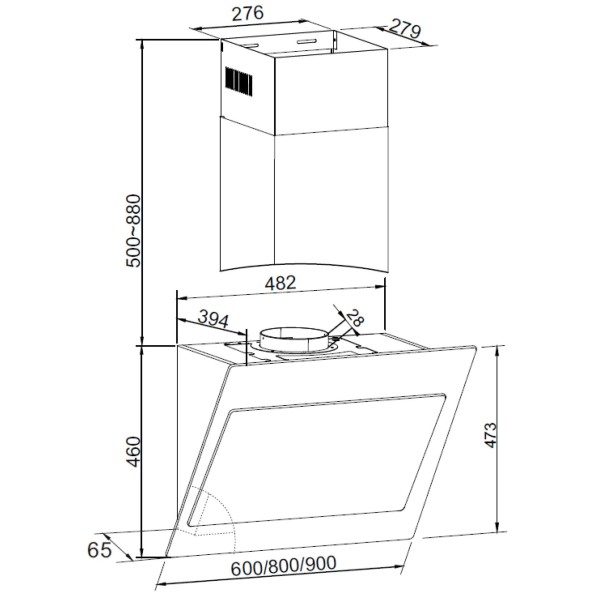 Витяжка Amica OKP6651S чорна Витяжка Amica OKP6651S чорна