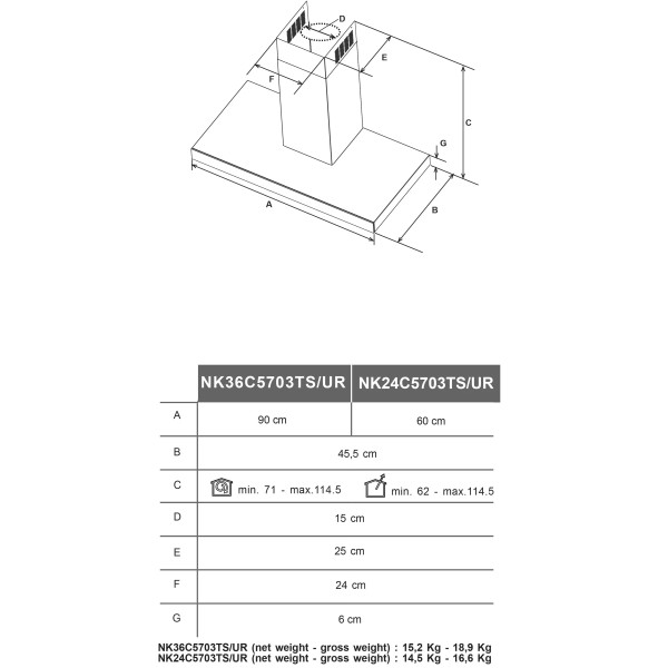 Витяжка Samsung NK24C5703TS/UR silver-black Витяжка Samsung NK24C5703TS/UR silver-black