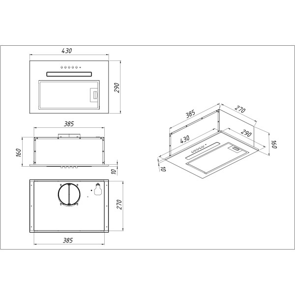 Витяжка Akpo WK-7 Micra LED white Витяжка Akpo WK-7 Micra LED white