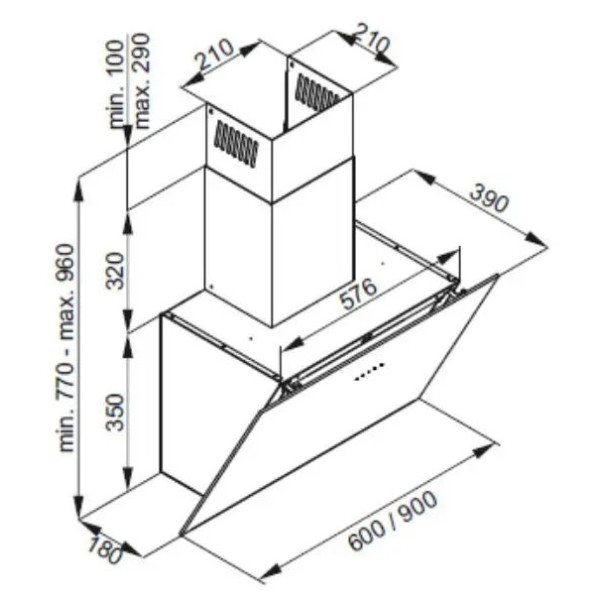 Витяжка Amica OKC9551BGS black Витяжка Amica OKC9551BGS black