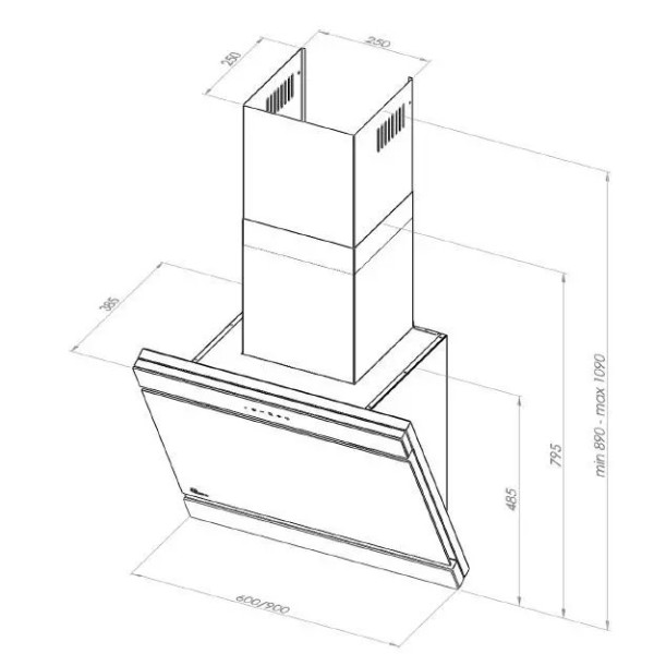 Витяжка Akpo WK-9 Kastos 60 silver-black Витяжка Akpo WK-9 Kastos 60 silver-black