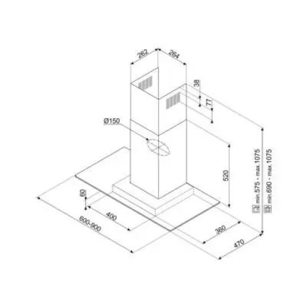 Витяжка Smeg KBT600VE Stal  Витяжка Smeg KBT600VE Stal