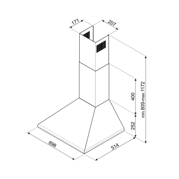 Витяжка Smeg KSED95XE нержавіюча сталь Витяжка Smeg KSED95XE нержавіюча сталь